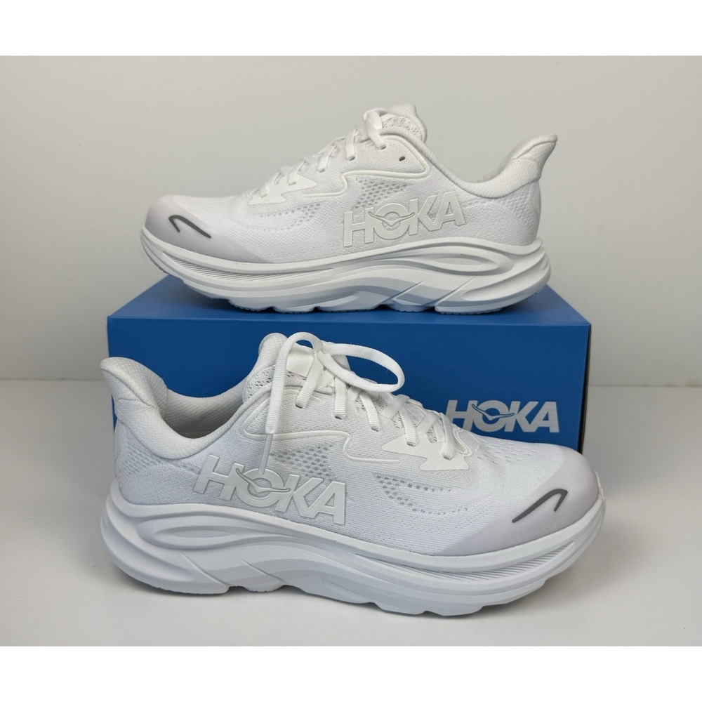 Hoka One One Clifton 10 Running Shoe Big Kids Size 5.5 White/White 1168860 / WWH